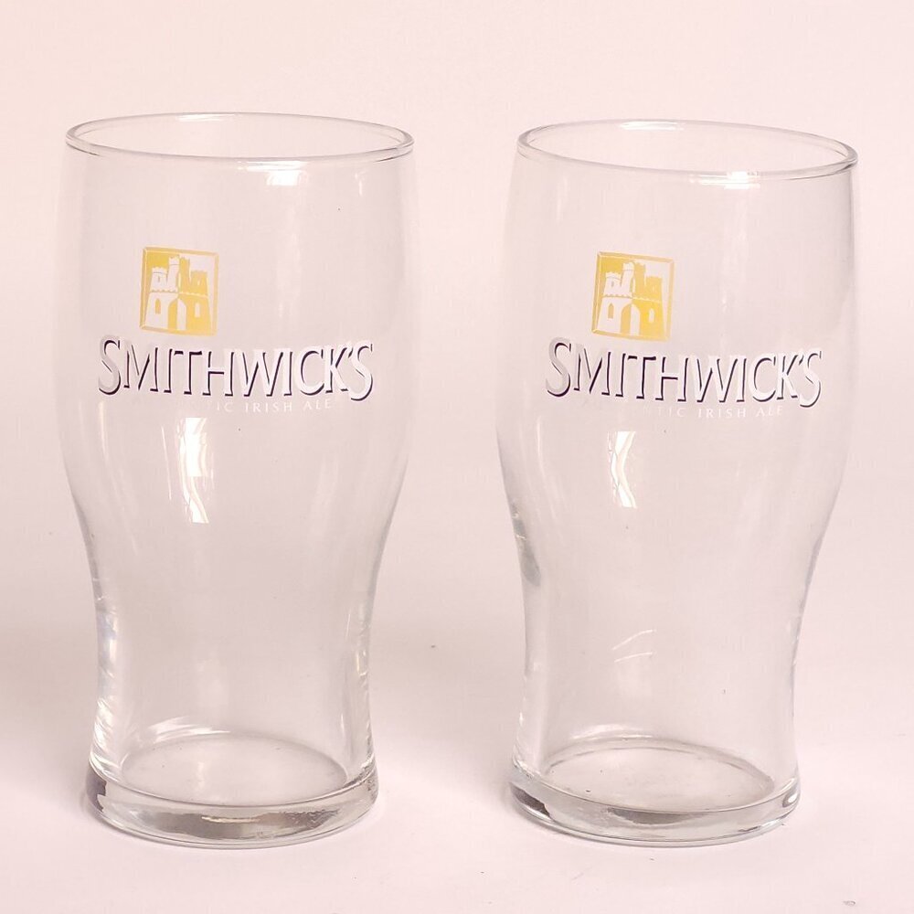 SMITHWICK'S ALE BEER Glass Pint Glasses PAIR Smithwicks
